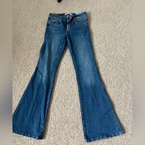NWT Zara Dark Blue Wide-Leg Flare Jeans